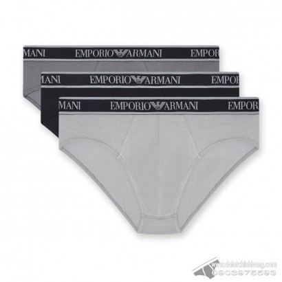 Quần lót nam EA Core Logo Band Brief 3-pack Black/Steel/Grey